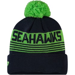 Seattle Seahawks New Era College Navy Proof Cuffed Knit Hat with Pom