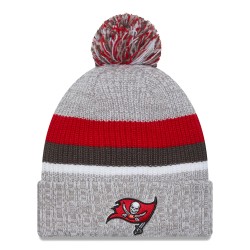 Tampa Bay Buccaneers New Era Heather Gray Cuffed Knit Hat with Pom