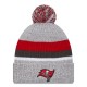 Tampa Bay Buccaneers New Era Heather Gray Cuffed Knit Hat with Pom