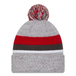 Tampa Bay Buccaneers New Era Heather Gray Cuffed Knit Hat with Pom