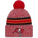Tampa Bay Buccaneers New Era Red 2023 Sideline Cuffed Knit Hat With Pom