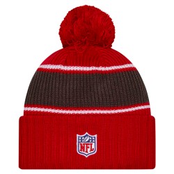 Tampa Bay Buccaneers New Era Red 2024 Sideline Cuffed Knit Hat with Pom