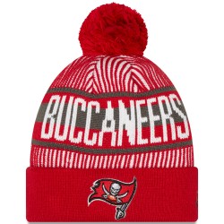 Tampa Bay Buccaneers New Era Red Striped Cuffed Knit Hat with Pom