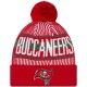 Tampa Bay Buccaneers New Era Red Striped Cuffed Knit Hat with Pom