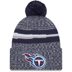 Tennessee Titans  New Era Navy 2023 Sideline Cuffed Knit Hat With Pom