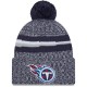 Tennessee Titans  New Era Navy 2023 Sideline Cuffed Knit Hat With Pom