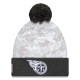 Tennessee Titans  New Era White-Graphite 2024 Salute To Service Digital Camo Cuffed Knit Hat with Pom