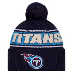 Tennessee Titans New Era Navy 2024 Sideline Cuffed Knit Hat with Pom