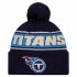 Tennessee Titans New Era Navy 2024 Sideline Cuffed Knit Hat with Pom