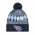 Tennessee Titans New Era Navy Striped  Cuffed Knit Hat with Pom