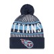 Tennessee Titans New Era Navy Striped  Cuffed Knit Hat with Pom