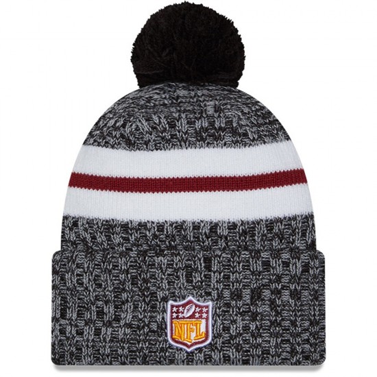 Washington Commanders  New Era Black 2023 Sideline Cuffed Knit Hat With Pom