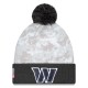 Washington Commanders  New Era White-Graphite 2024 Salute To Service Digital Camo Cuffed Knit Hat with Pom