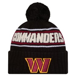 Washington Commanders New Era Black 2024 Sideline Cuffed Knit Hat with Pom