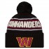 Washington Commanders New Era Black 2024 Sideline Cuffed Knit Hat with Pom