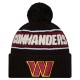 Washington Commanders New Era Black 2024 Sideline Cuffed Knit Hat with Pom