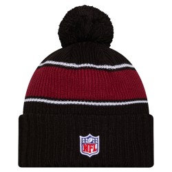 Washington Commanders New Era Black 2024 Sideline Cuffed Knit Hat with Pom