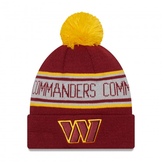 Washington Commanders New Era Burgundy  Repeat Cuffed Knit Hat with Pom