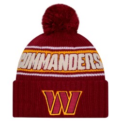 Washington Commanders New Era Burgundy 2024 Sideline Cuffed Knit Hat with Pom
