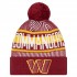Washington Commanders New Era Burgundy Striped  Cuffed Knit Hat with Pom