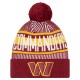 Washington Commanders New Era Burgundy Striped  Cuffed Knit Hat with Pom