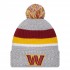Washington Commanders New Era Heather Gray Cuffed Knit Hat with Pom
