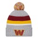 Washington Commanders New Era Heather Gray Cuffed Knit Hat with Pom
